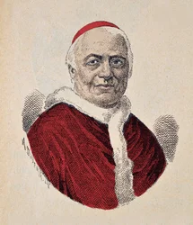 Portret van paus Pius IX (1846-1878) (gravure met latere inkleuring)